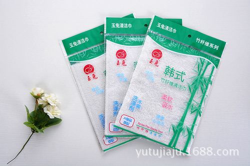 产品名称:玉兔竹纤维洗碗布   规格:23*18cm   材质:纯竹纤维